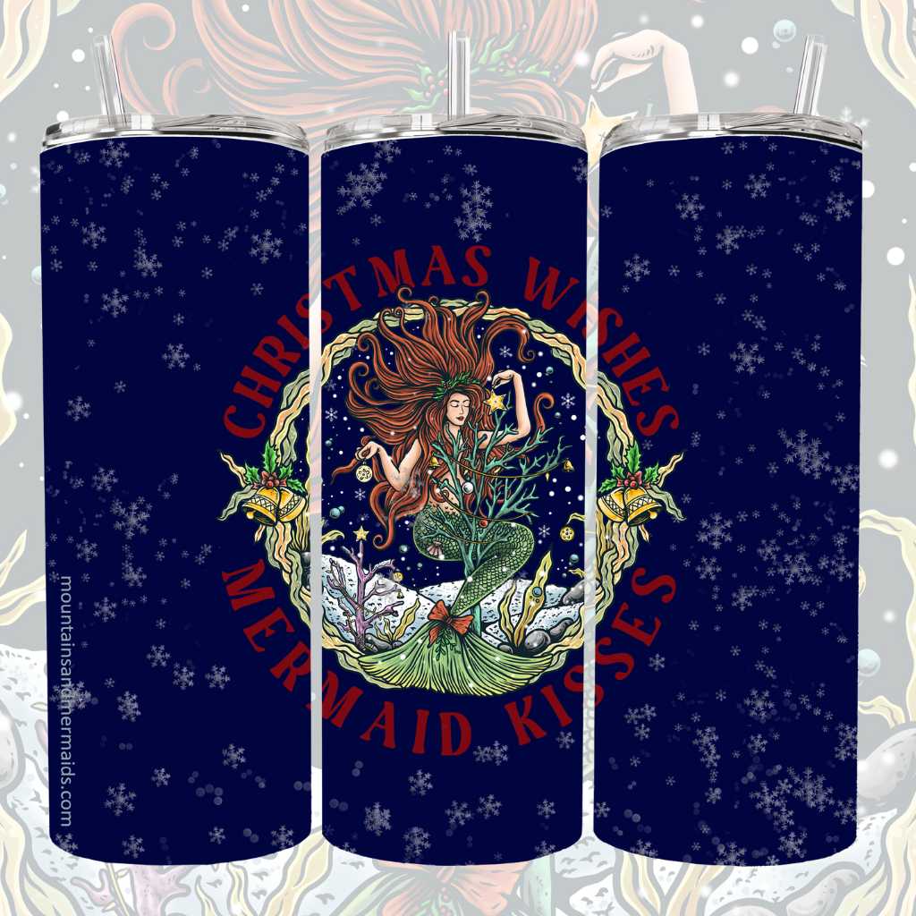 Mountains &amp; Mermaids Christmas Mermaid Insulated Tumbler MM816