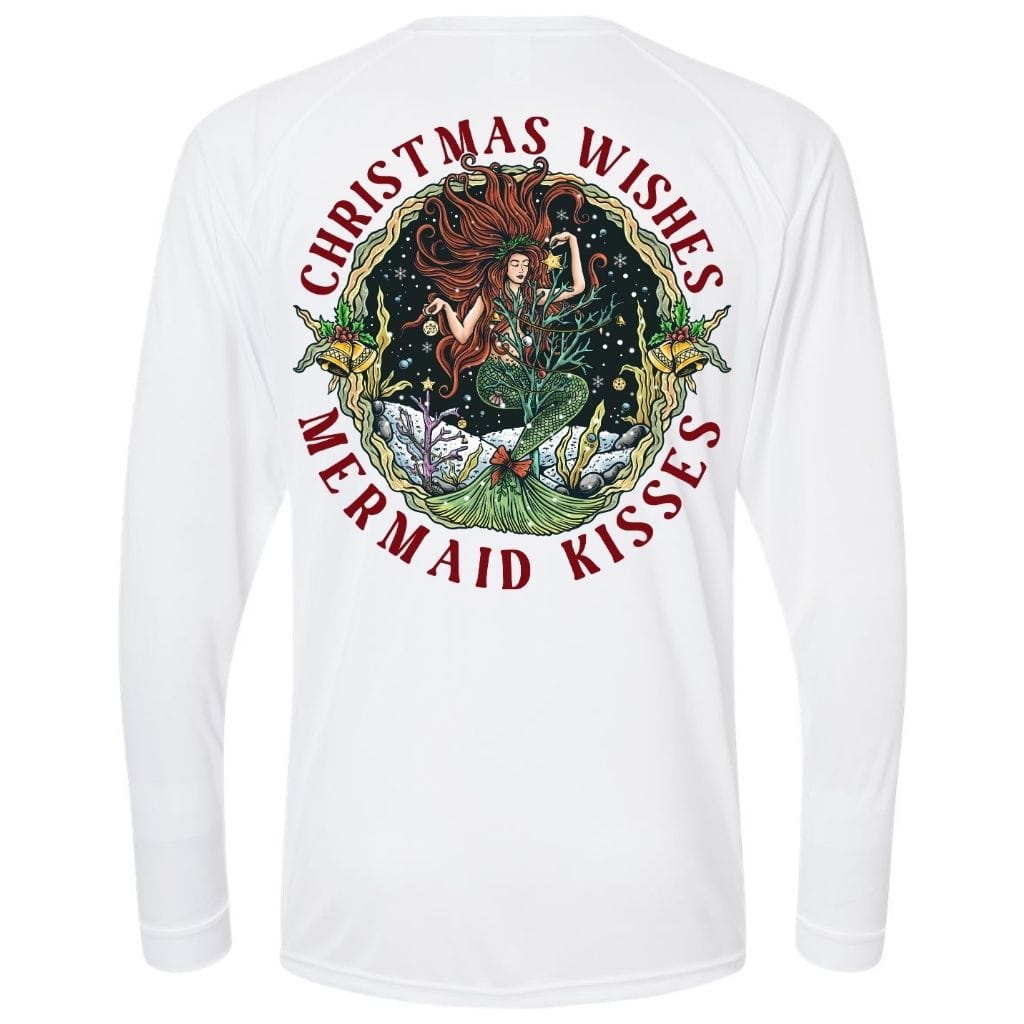 Mountains & Mermaids Christmas Mermaid Performance Sun Shirt Small / White