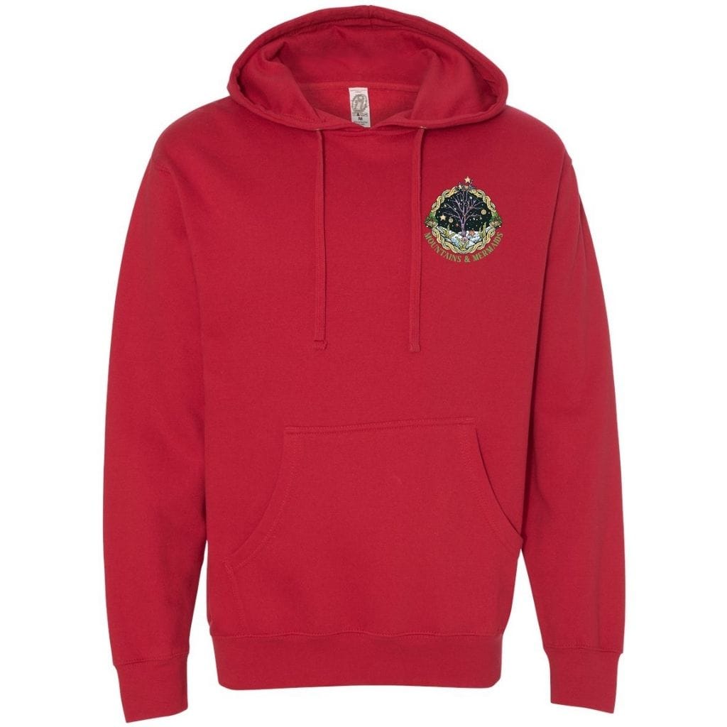 Mountains & Mermaids Christmas Mermaid Pullover Hoodie Small / Red MM1632
