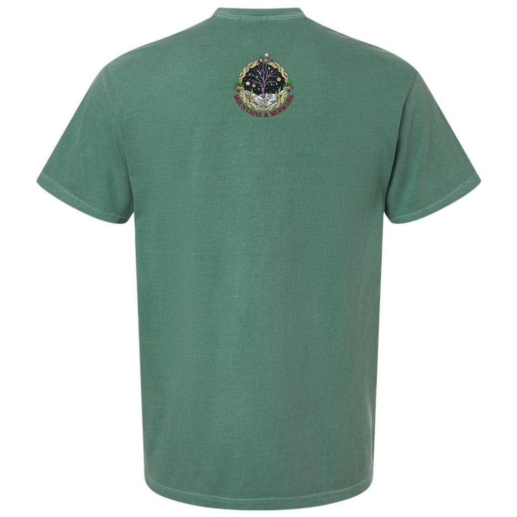 Mountains & Mermaids Christmas Mermaid Short Sleeve T-Shirt Small / Light Green