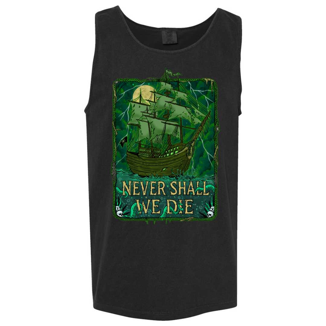 Mountains &amp; Mermaids Flying Dutchman Boyfriend Tank (Black) Small