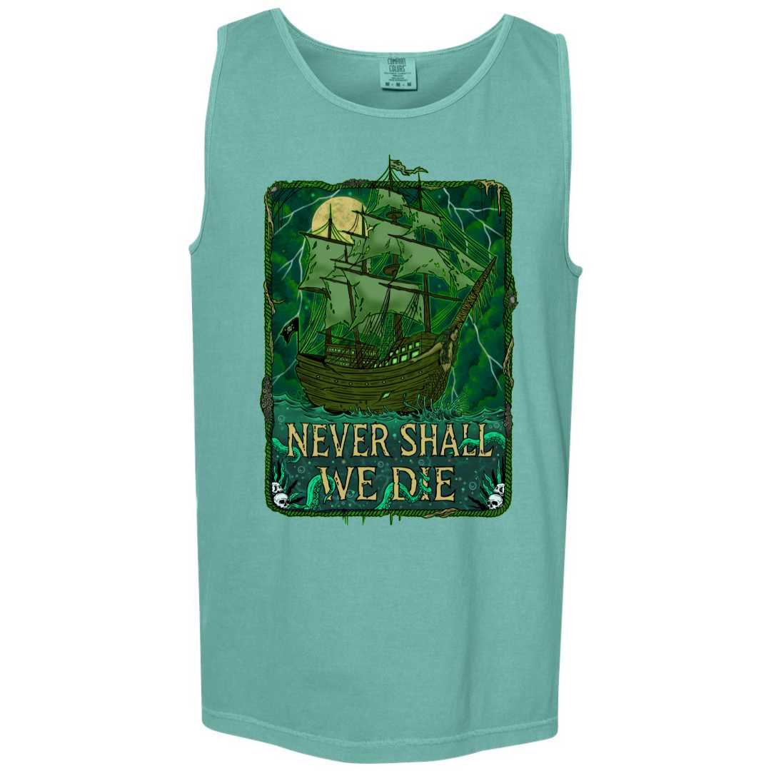 Mountains & Mermaids Flying Dutchman Boyfriend Tank (Seafoam) Small