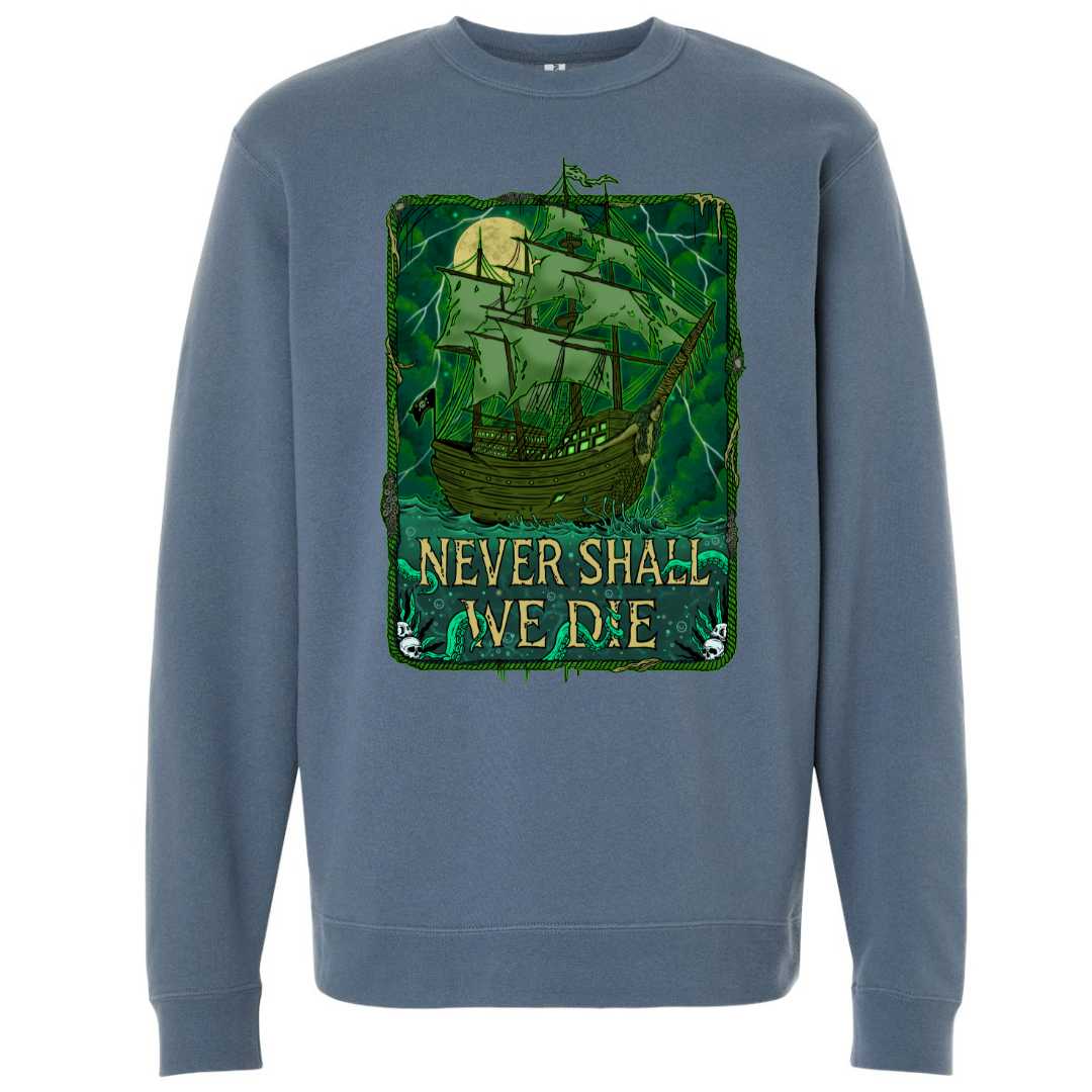 Mountains &amp; Mermaids Flying Dutchman Crewneck Sweatshirt (Storm) Small