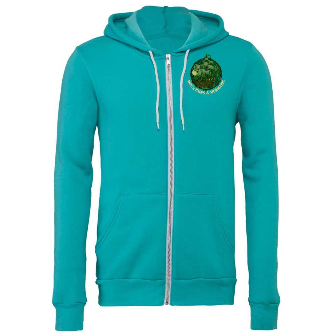 Mountains & Mermaids Flying Dutchman Full Zip Fleece Hoodie (Teal)