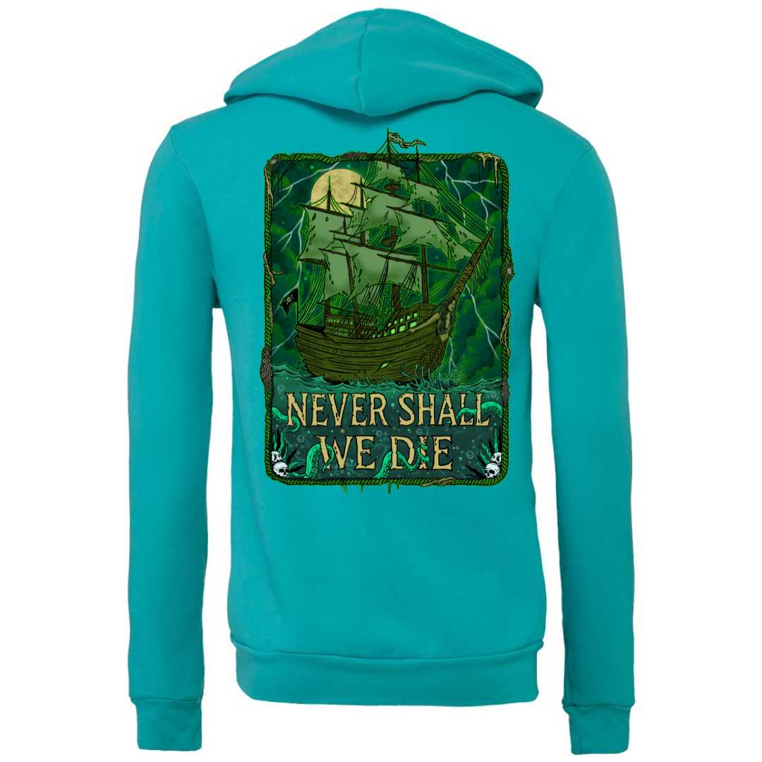 Mountains &amp; Mermaids Flying Dutchman Full Zip Fleece Hoodie (Teal) S