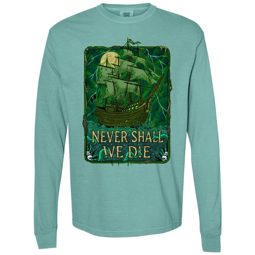 Mountains &amp; Mermaids Flying Dutchman Long Sleeve T-Shirt (Seafoam) Small