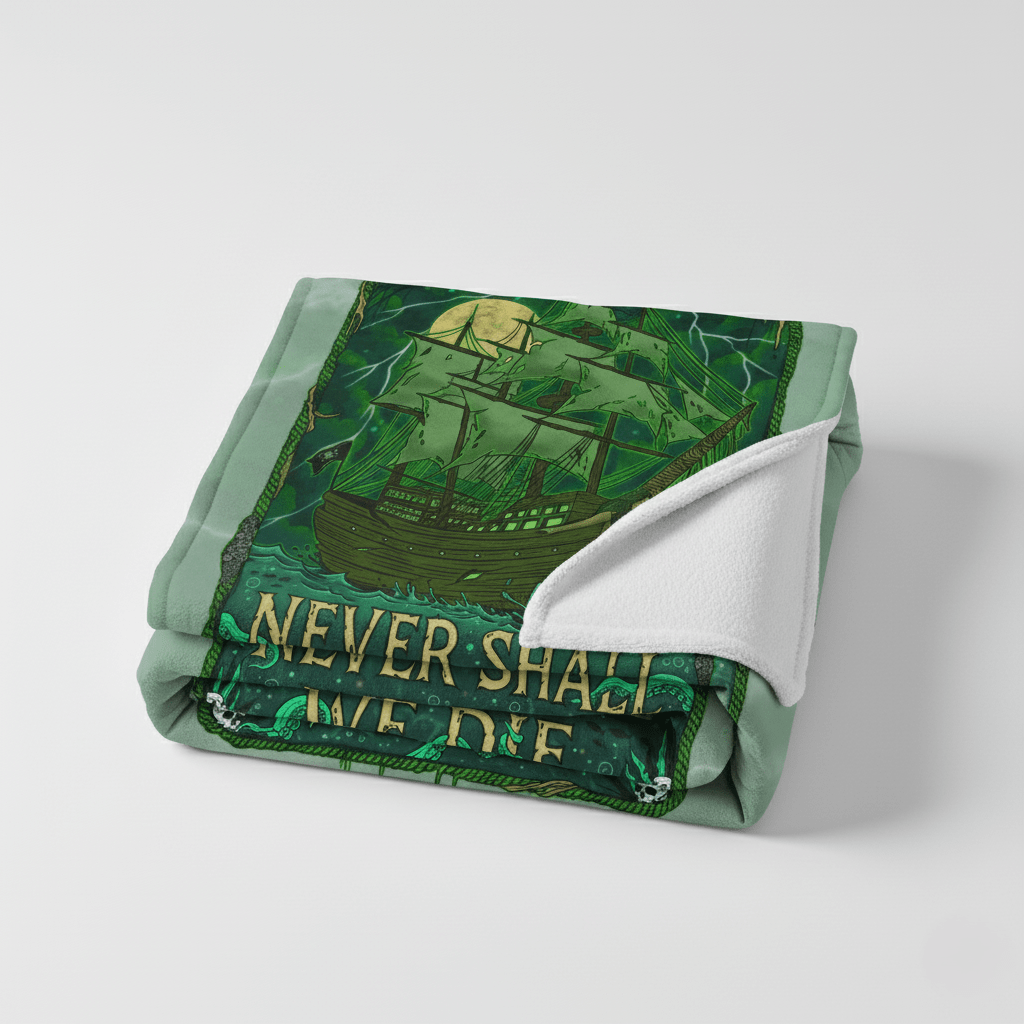 Mountains & Mermaids Flying Dutchman Plush Blanket