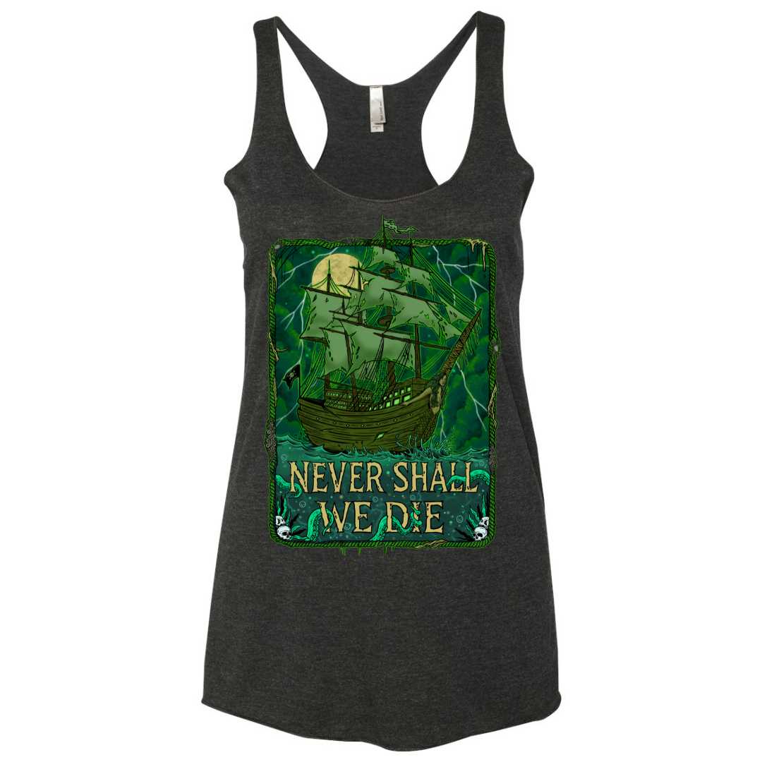 Mountains &amp; Mermaids Flying Dutchman Racerback Tank (Black) Small