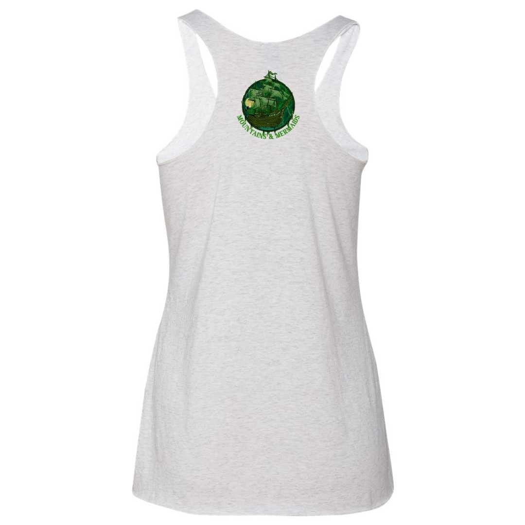Mountains & Mermaids Flying Dutchman Racerback Tank (Heather White) Small