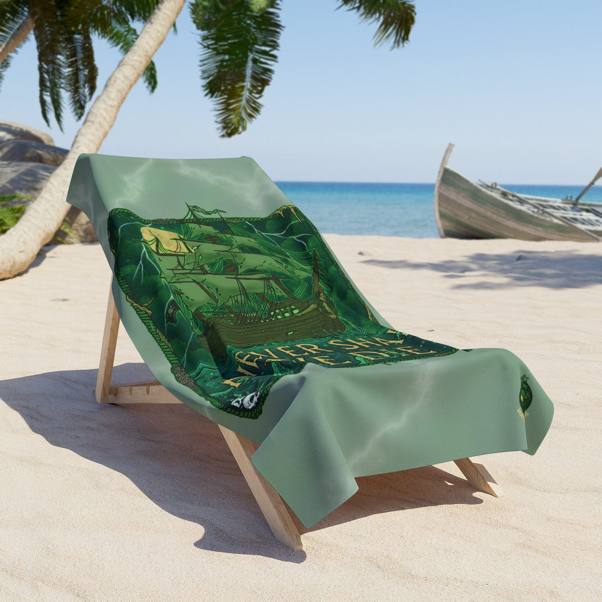 Mountains &amp; Mermaids Flying Dutchman Towel 36&quot; × 72&quot; 21668176884590625565