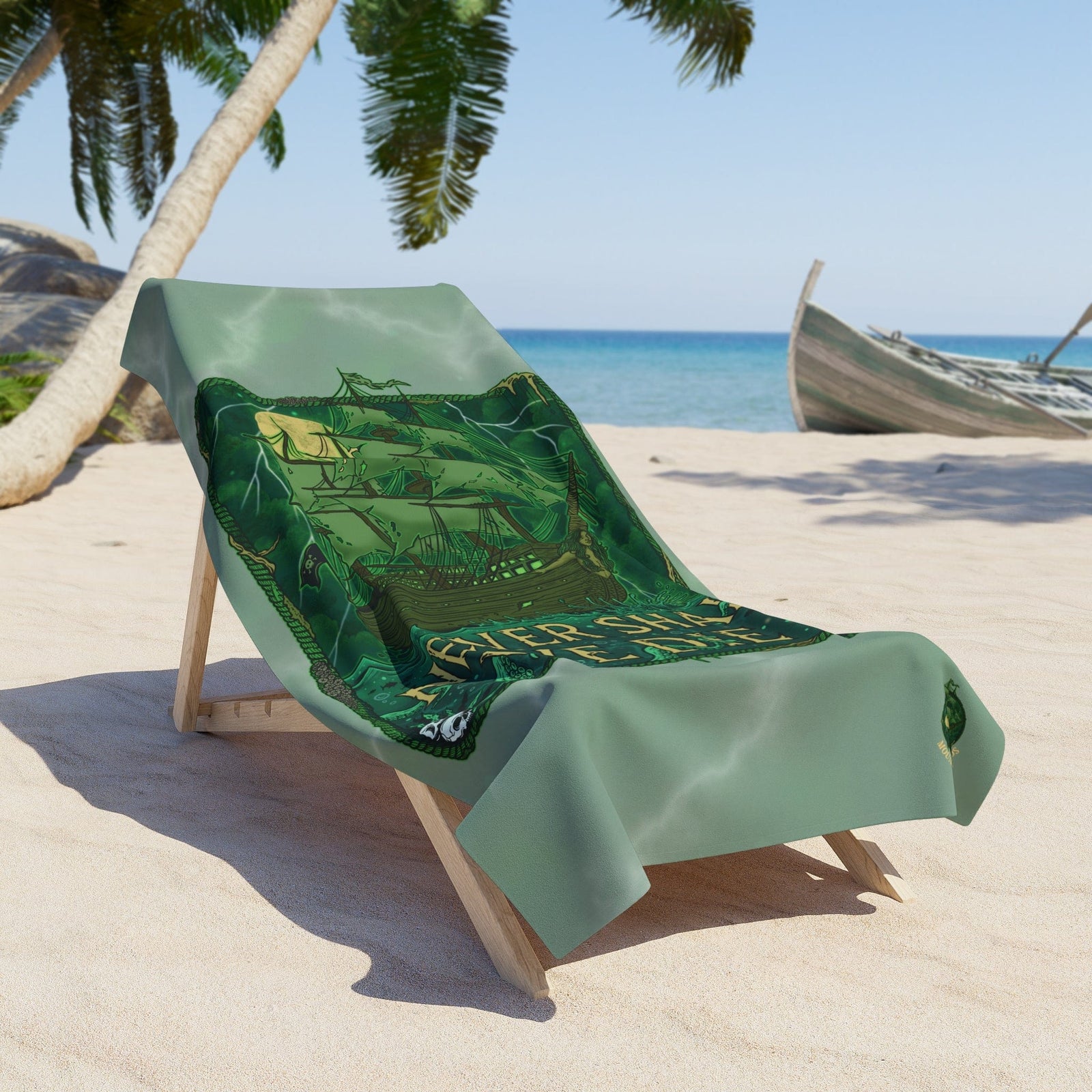 Mountains & Mermaids Flying Dutchman Towel 36" × 72" 21668176884590625565