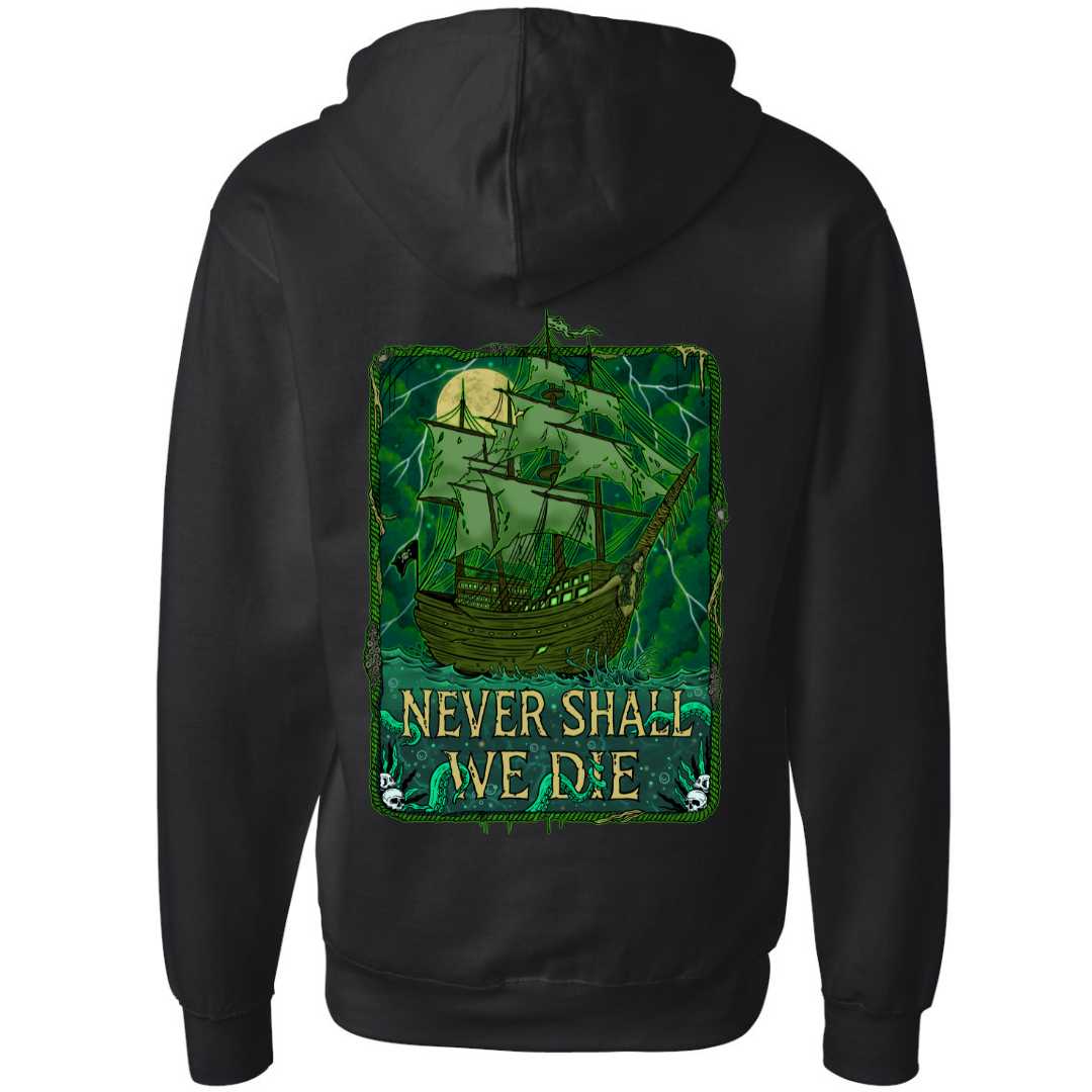 Mountains &amp; Mermaids Flying Dutchman Zip Hoodie (Black) Small