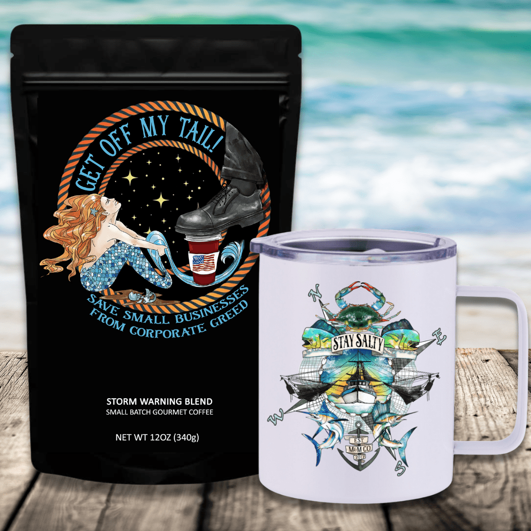 Mountains & Mermaids Get Off My Tail: Storm Warning Blend Travel Coffee Bundle