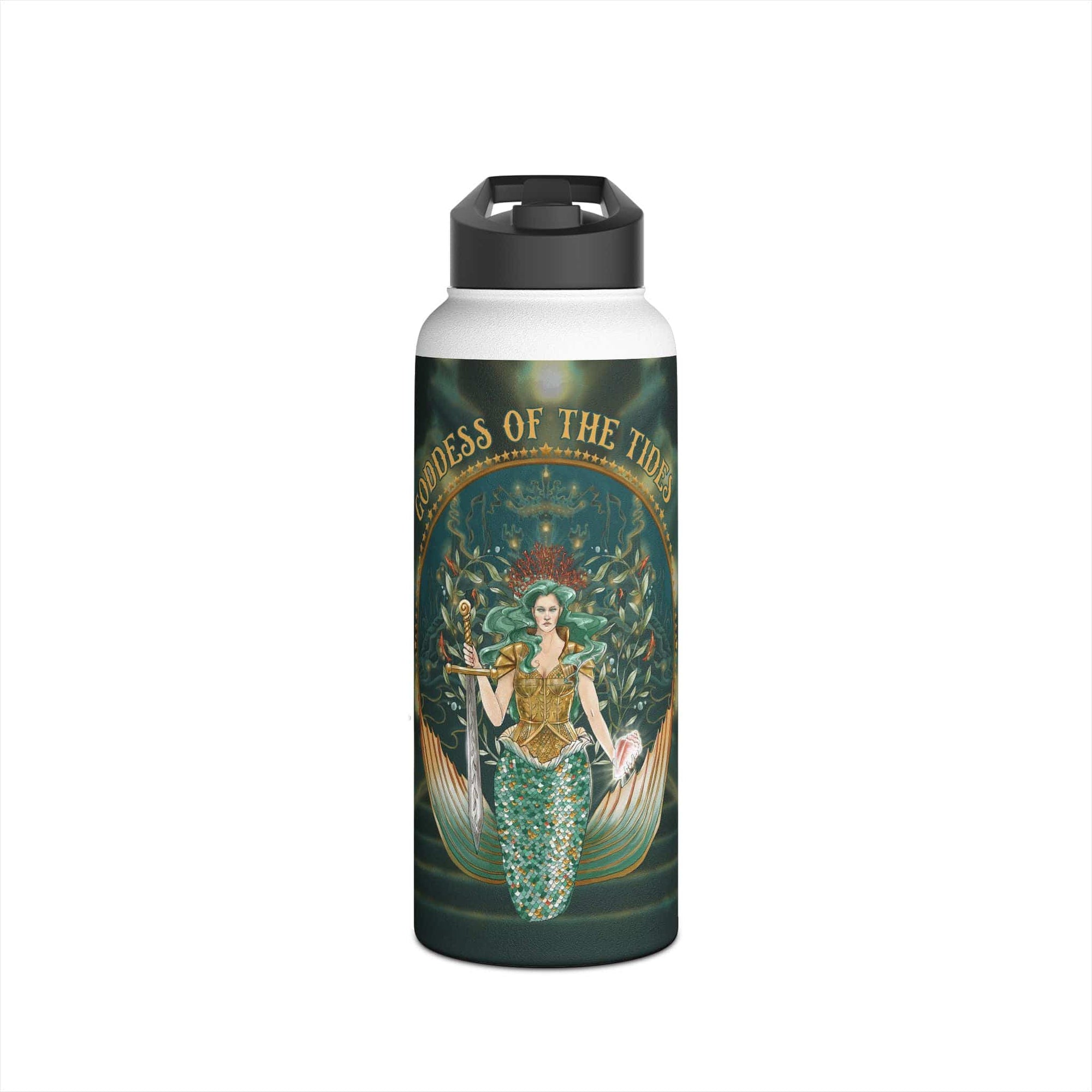 Mountains & Mermaids Goddess of the Tides 32oz Stainless Steel Water Bottle 32oz 10462600967448839691