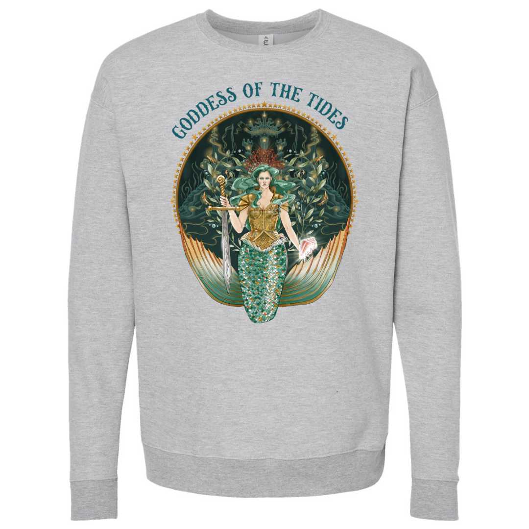 Mountains & Mermaids Goddess Of The Tides Crewneck Sweatshirt (Mint) Small MM4036