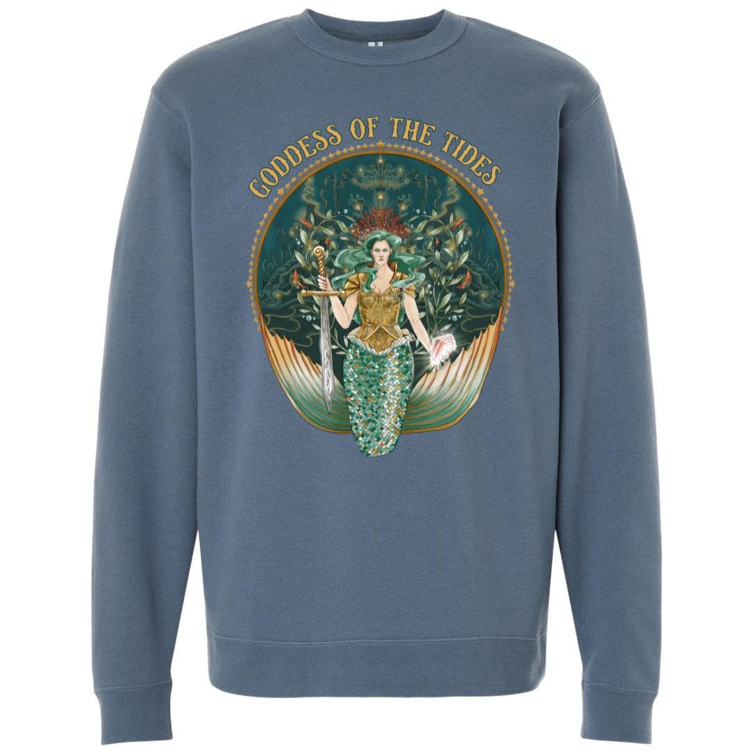 Mountains & Mermaids Goddess Of The Tides Crewneck Sweatshirt Small / Storm
