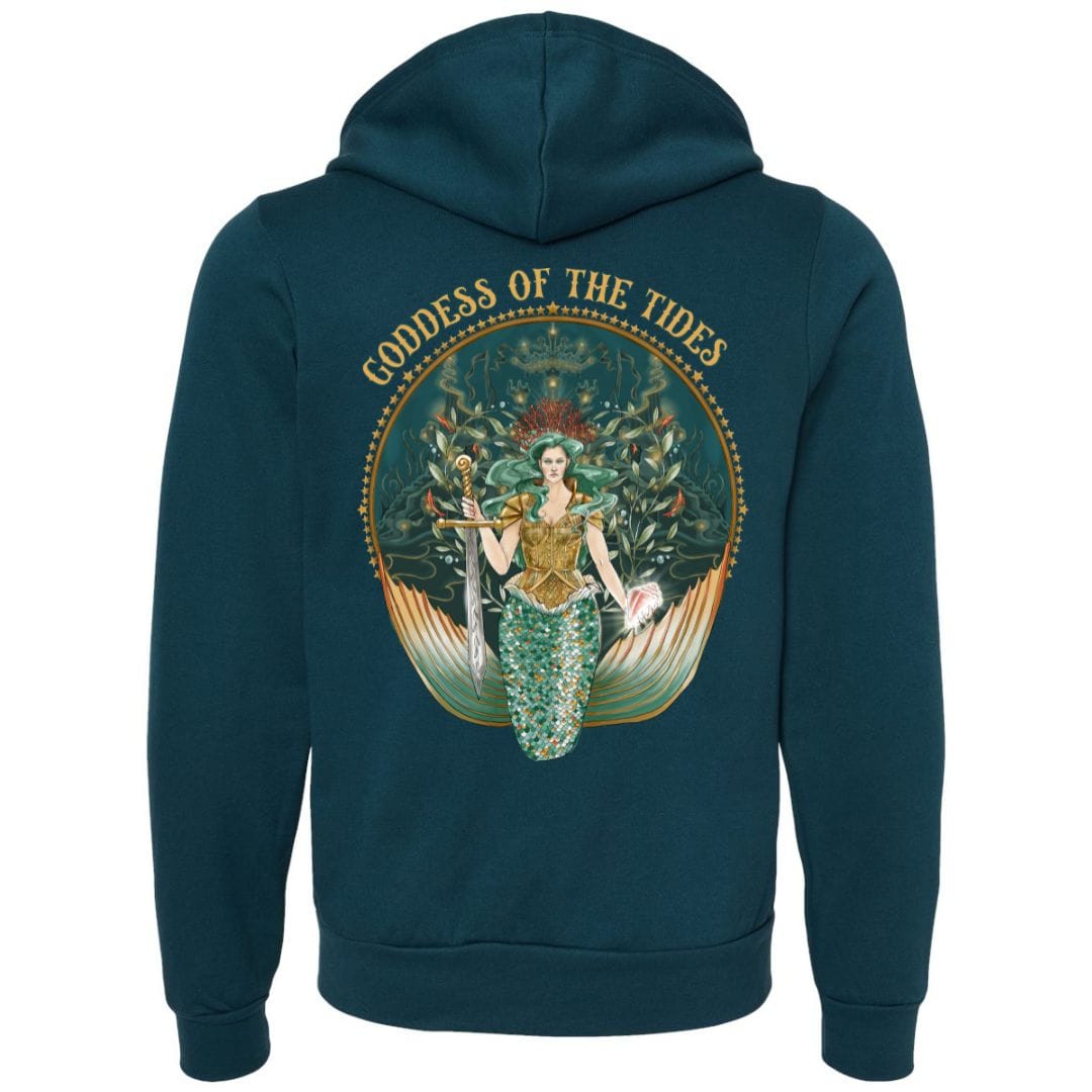 Mountains &amp; Mermaids Goddess Of The Tides Fleece Zip-Up Hoodie Small / Atlantic MM4030
