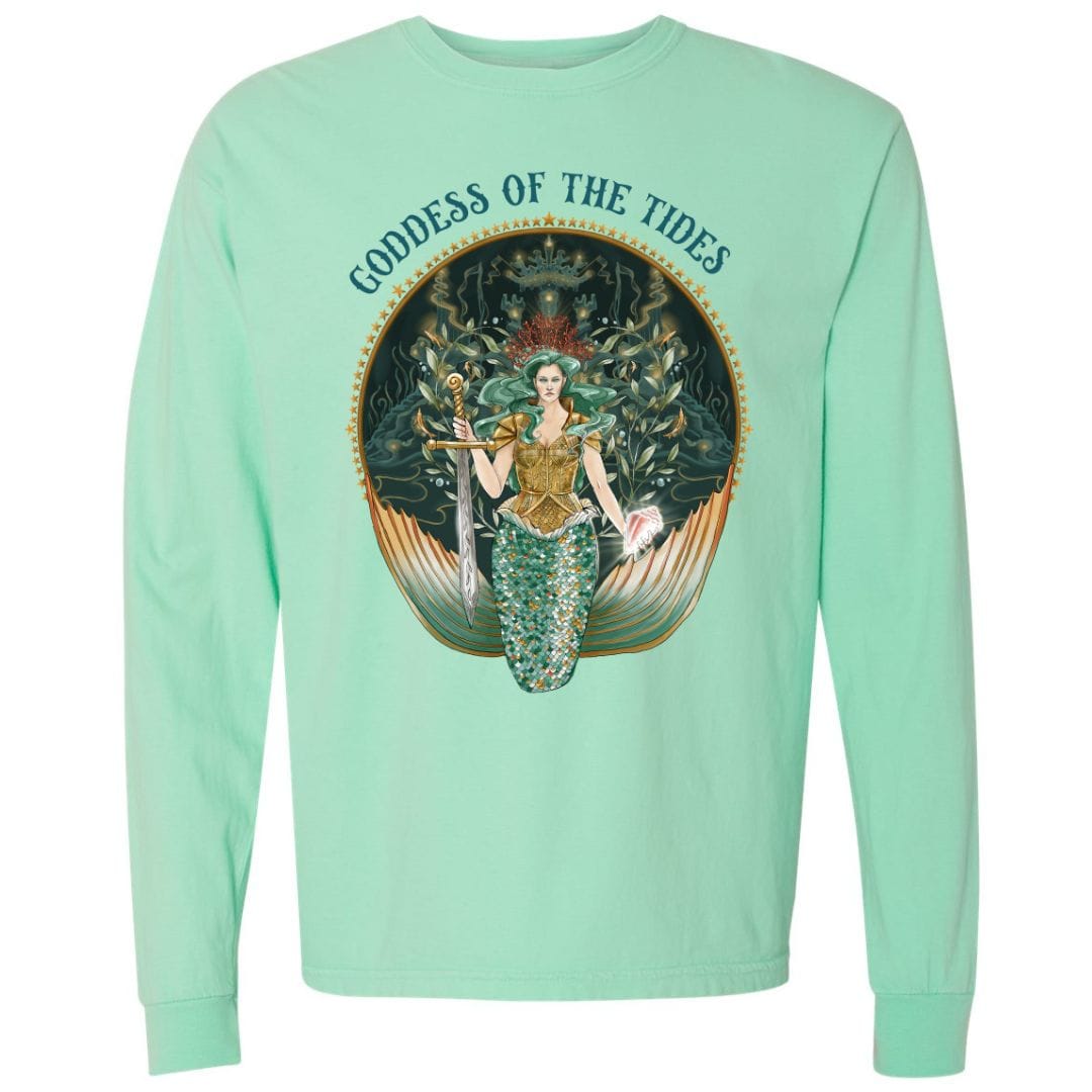 Mountains & Mermaids Goddess Of The Tides Long Sleeve T-Shirt Small / Island Reef MM4042