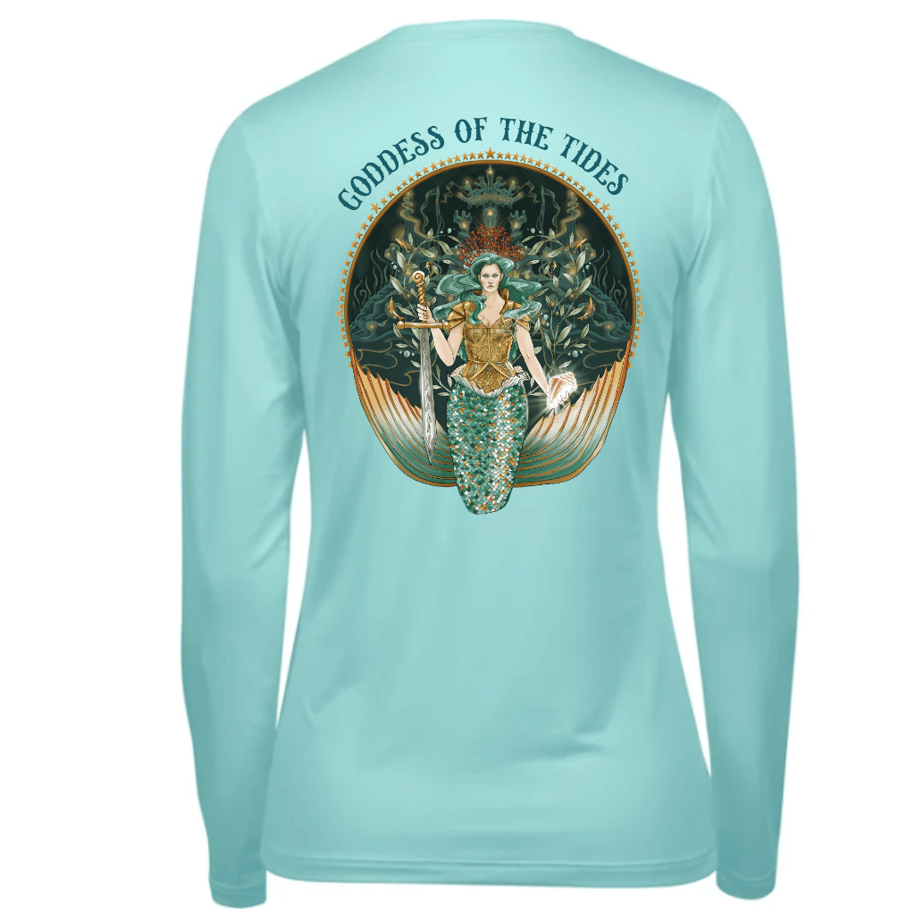 Mountains &amp; Mermaids Goddess Of The Tides Performance Sun Shirt Small MM1959