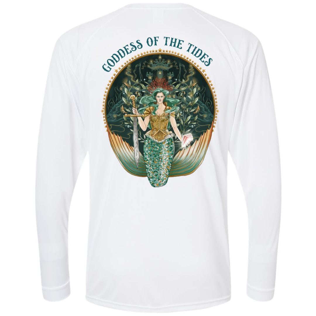 Mountains & Mermaids Goddess Of The Tides Performance Sun Shirt Small / White