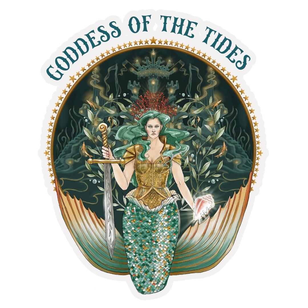 Mountains & Mermaids Goddess Of The Tides Sticker MM1976