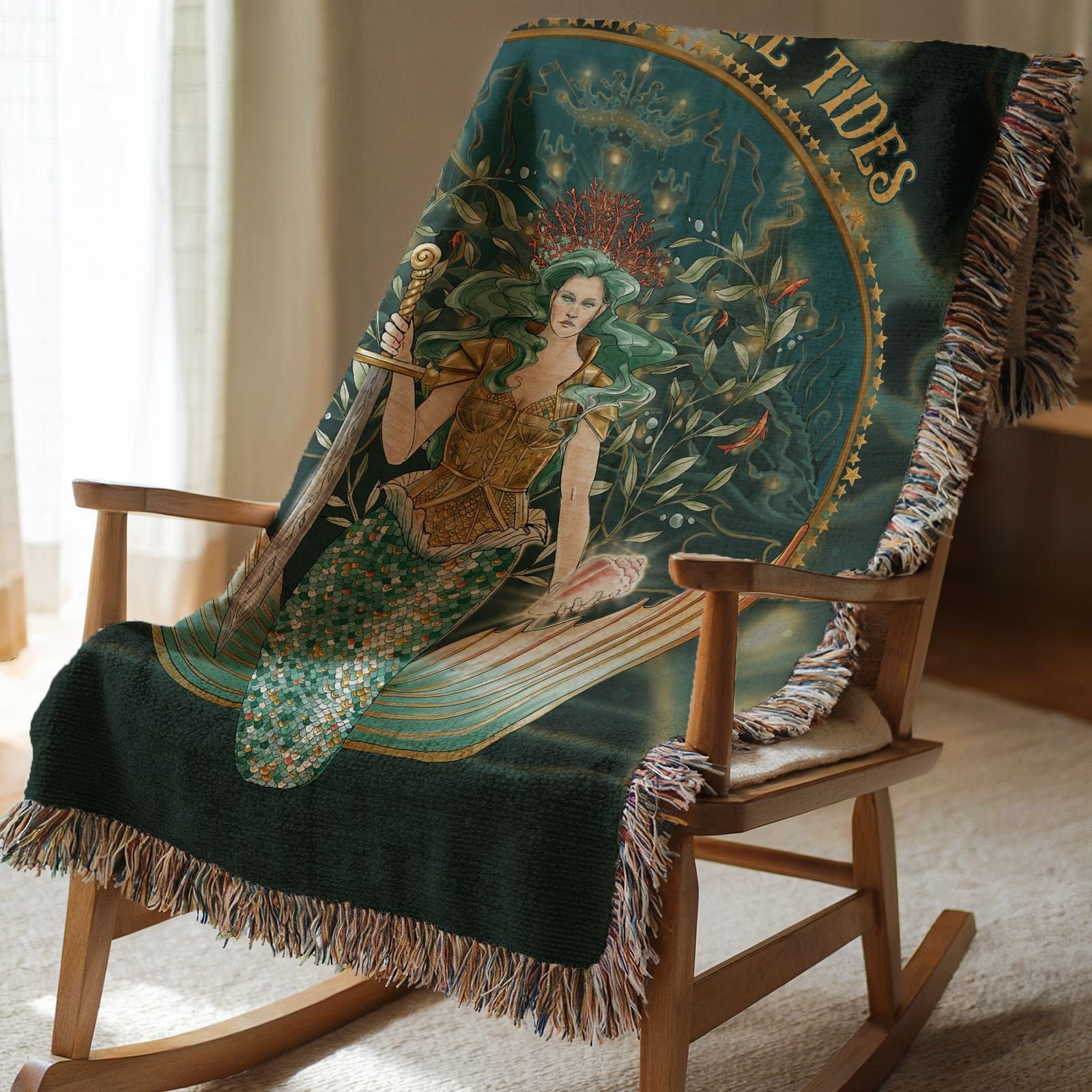 Mountains & Mermaids Goddess of the Tides Woven Blanket 52'' × 37'' 72712753173134232346