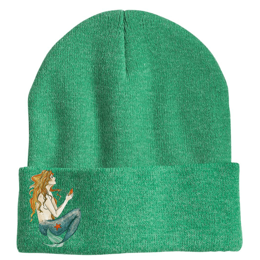 Mountains &amp; Mermaids Green Vintage Mermaid Beanie MM2007