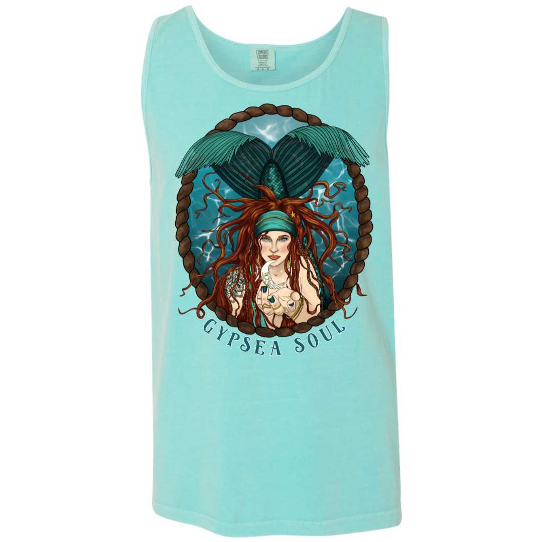 Mountains & Mermaids GypSea Soul Boyfriend Tank (Chalky Mint) Small