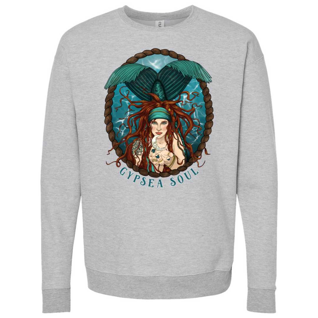 Mountains & Mermaids GypSea Soul Crewneck Sweatshirt - Gray Small