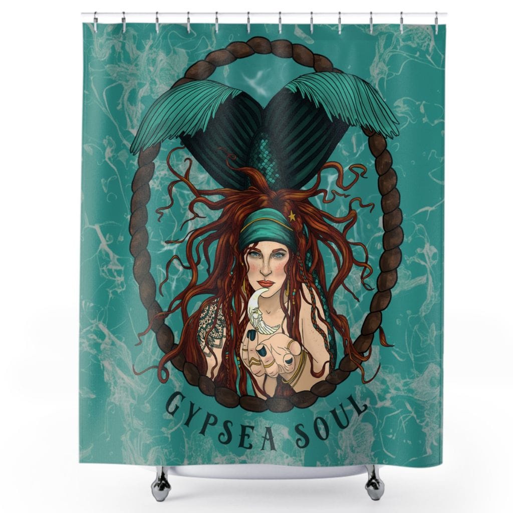 Mountains & Mermaids Gypsea Soul Shower Curtain 71" × 74" 17484722446907874873