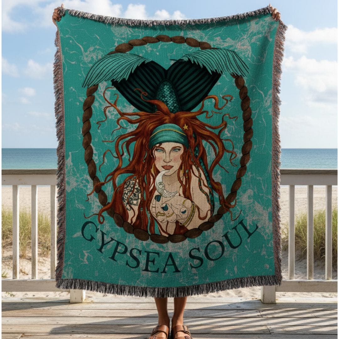Mountains &amp; Mermaids Gypsea Soul Woven Blanket