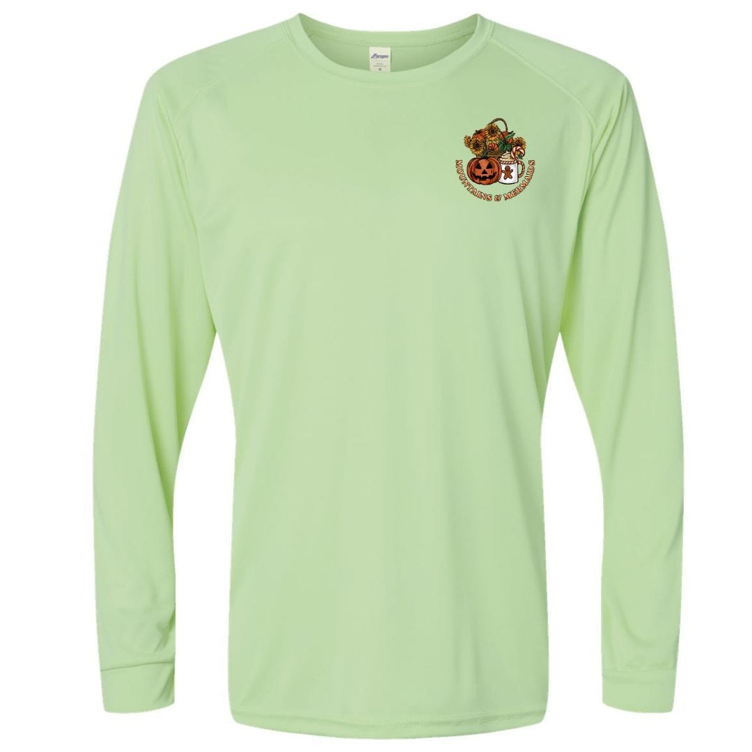 Mountains & Mermaids Happy HalloThanksMas Mermaids Performance Sun Shirt (Mint)