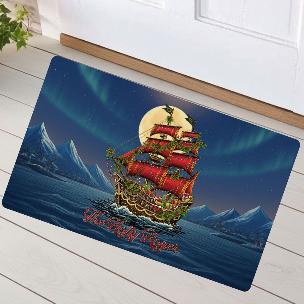 Mountains & Mermaids Holly Roger Doormat 18'' × 30'' 10267883706339622369