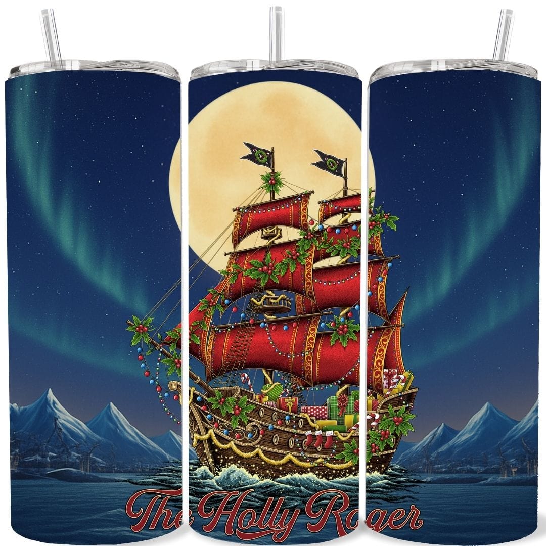 Mountains &amp; Mermaids Holly Roger Insulated Tumbler