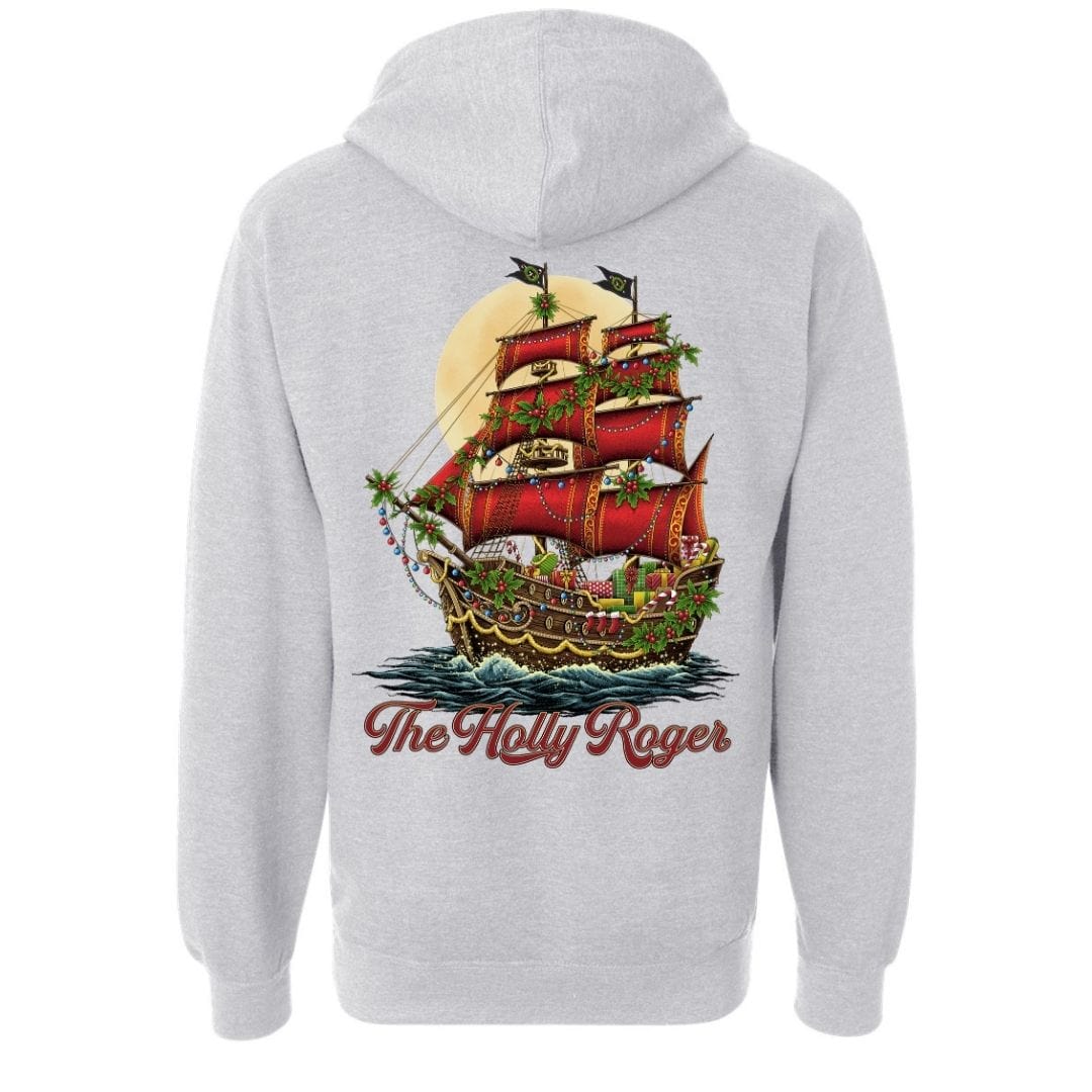 Mountains & Mermaids Holly Roger Pullover Hoodie (Gray) Small