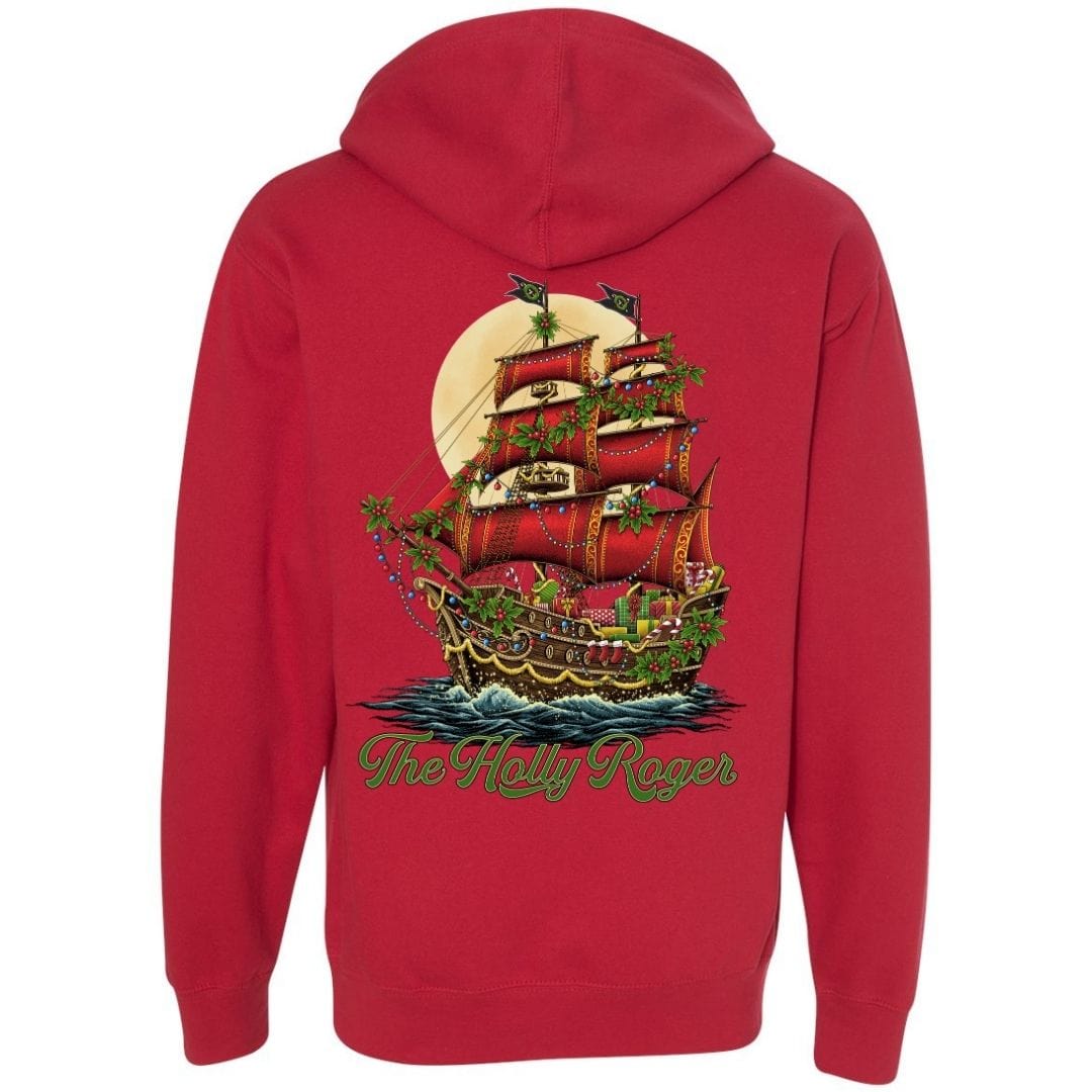 Mountains & Mermaids Holly Roger Pullover Hoodie (Red) Small