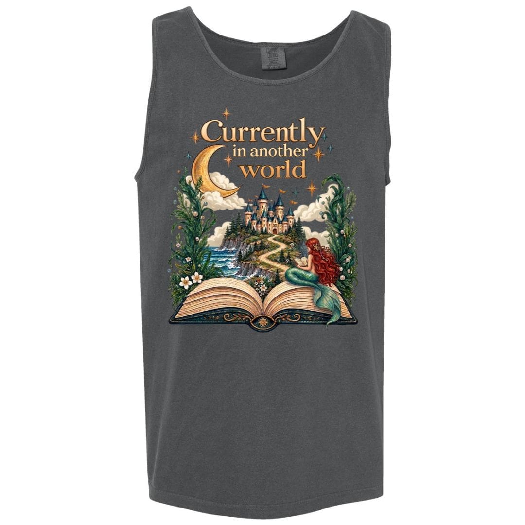 Mountains & Mermaids In Another World Boyfriend Tank Small / Pepper