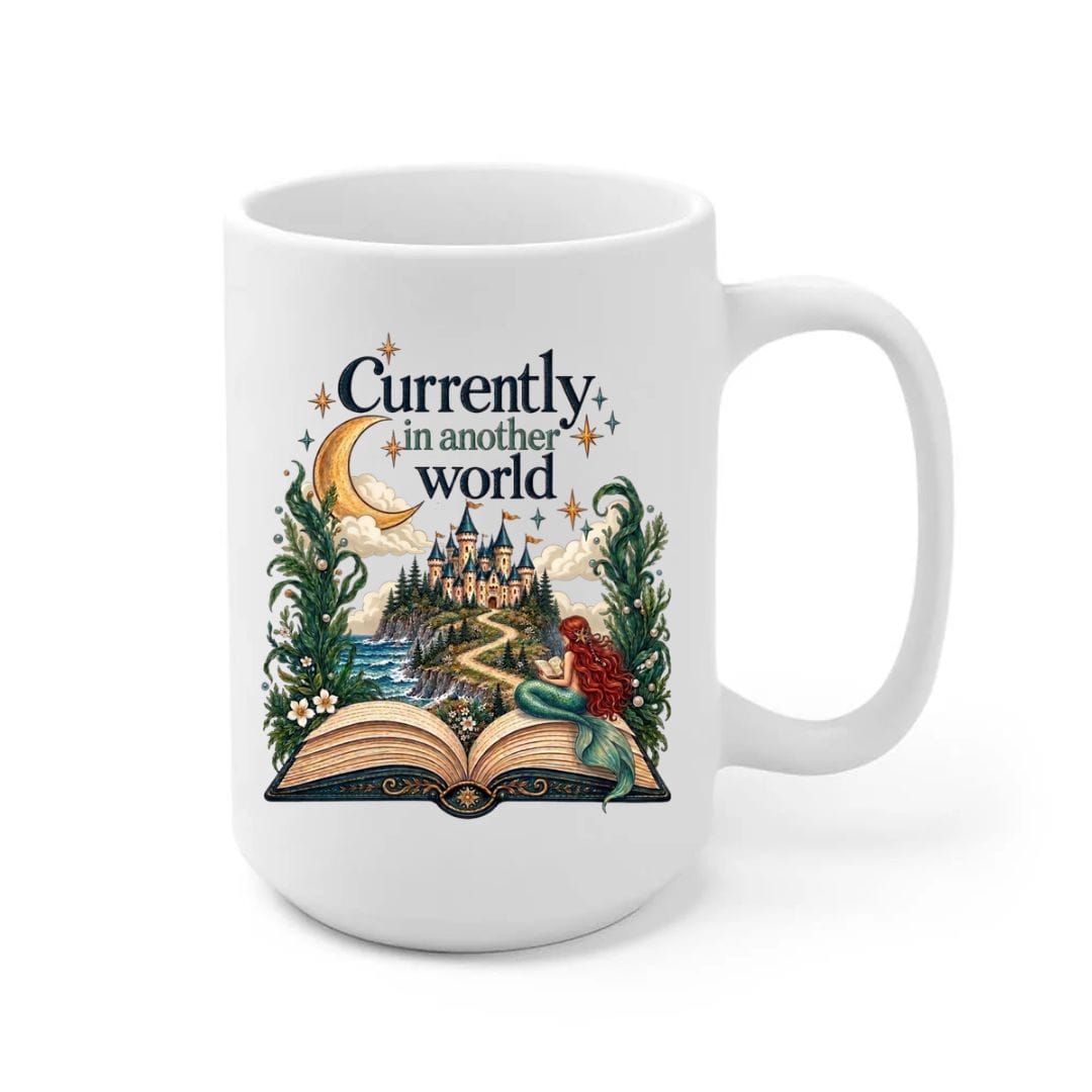 Mountains & Mermaids In Another World  Fantasy Book Mug MM10201