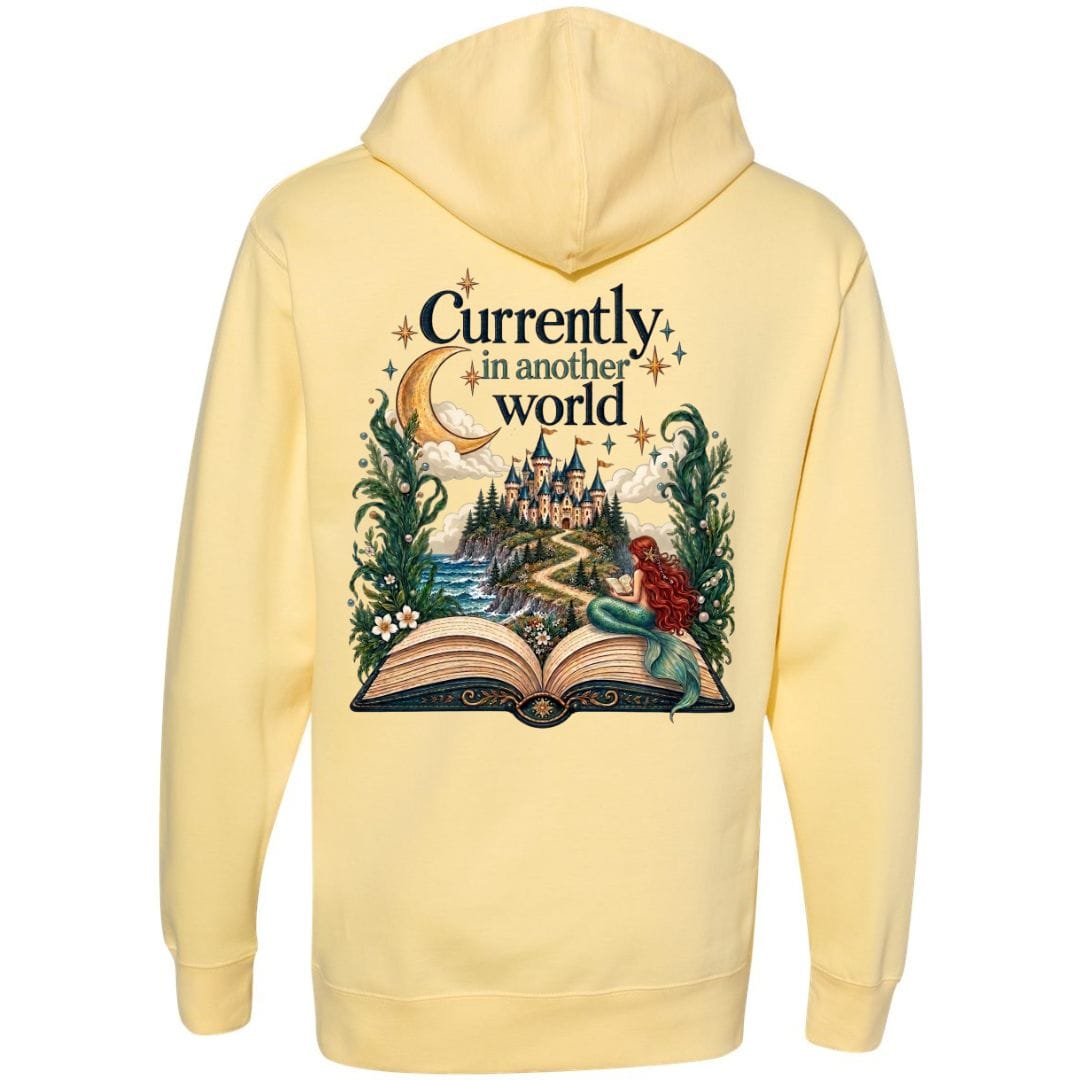 Mountains & Mermaids In Another World Pullover Hoodie Small / Sunshine