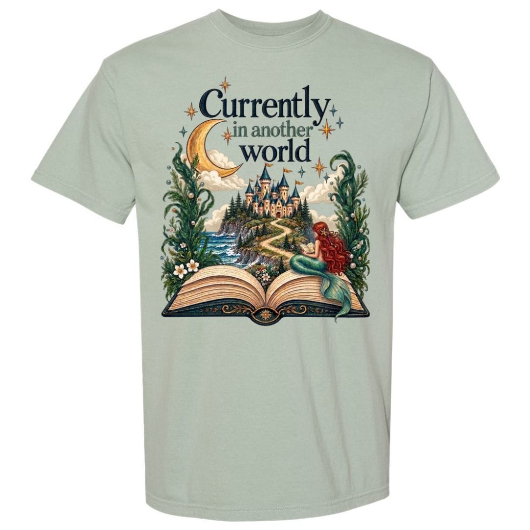 Mountains & Mermaids In Another World Short Sleeve T-Shirt Small / Bay