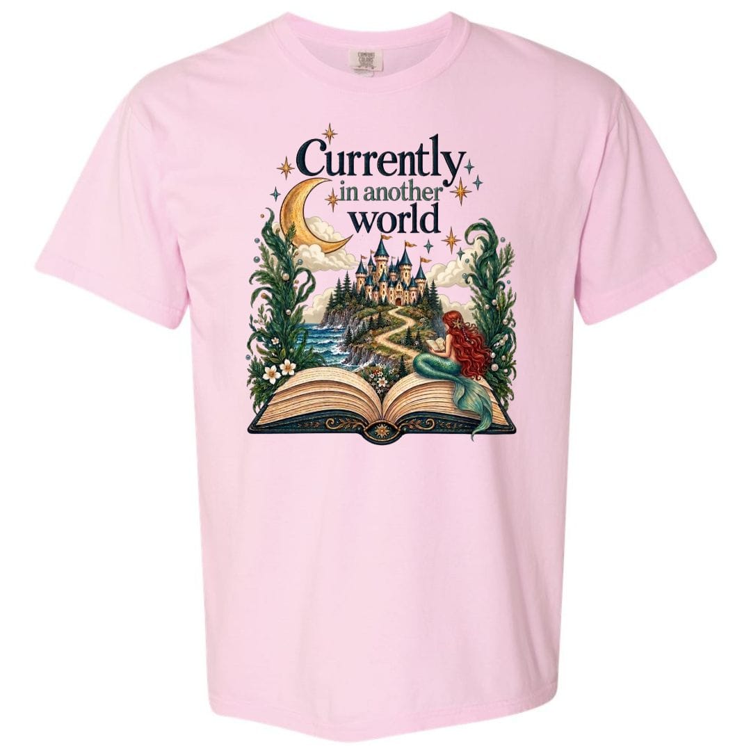 Mountains & Mermaids In Another World Short Sleeve T-Shirt Small / Mystic Blue