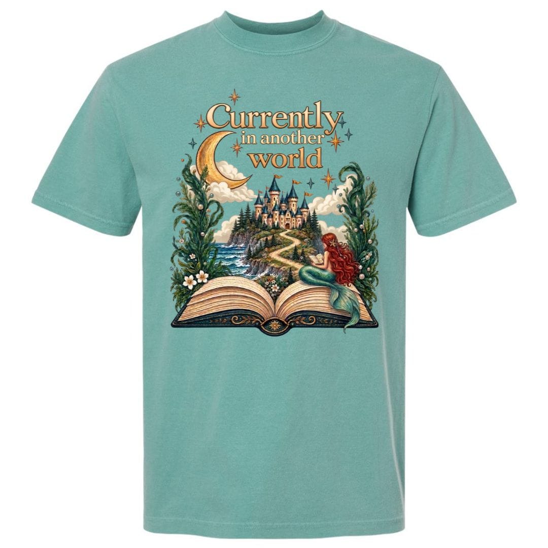 Mountains & Mermaids In Another World Short Sleeve T-Shirt Small / Seafoam