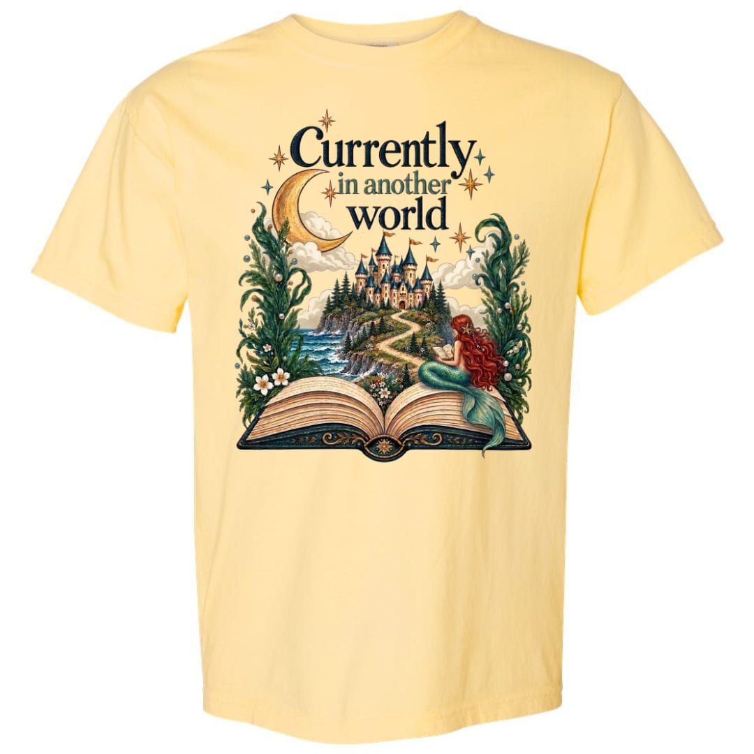 Mountains & Mermaids In Another World Short Sleeve T-Shirt Small / Sunshine