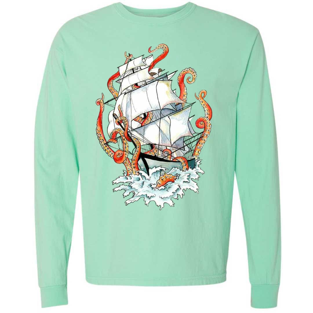 Mountains &amp; Mermaids Kraken Long Sleeve T-Shirt (Island Reef) Small
