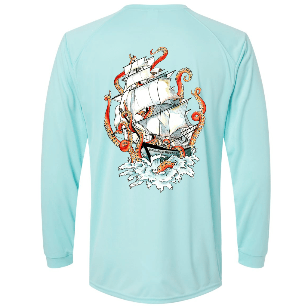 Mountains &amp; Mermaids Kraken Performance Sun Shirt Small / Aqua MM2083