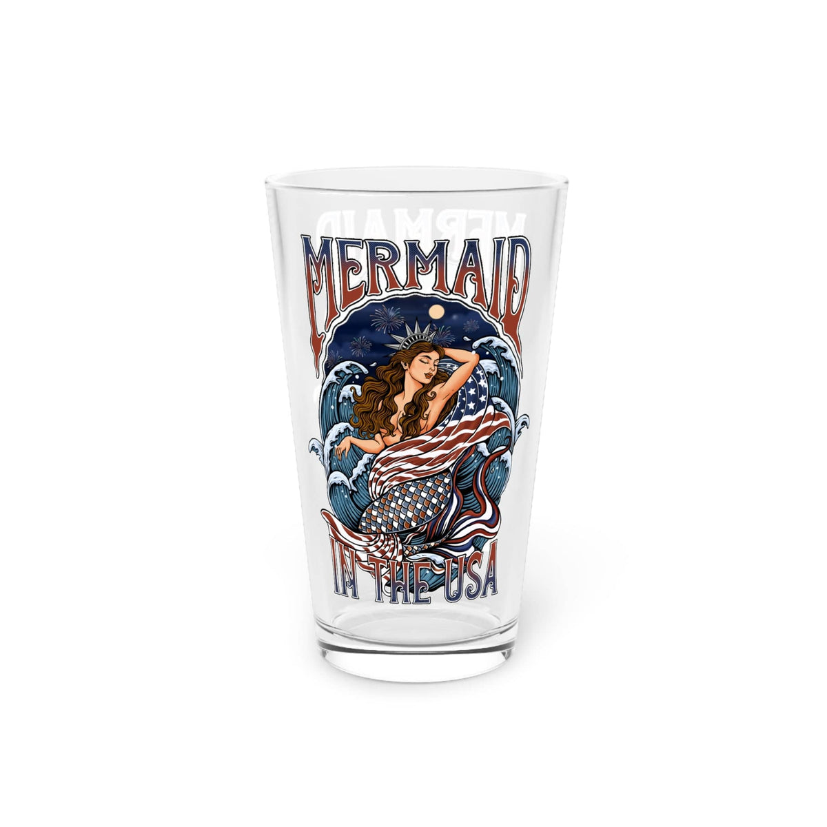 Mountains & Mermaids Lady Liberty 16oz Pint Glass 16oz 21592282050234149216