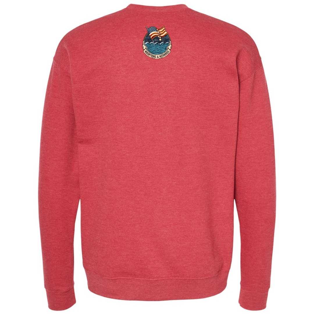 Mountains & Mermaids Lady Liberty Crewneck Sweatshirt (Heather Red)