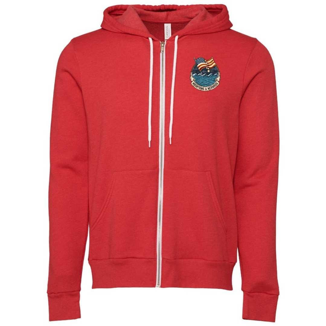 Mountains & Mermaids Lady Liberty Fleece Zip Hoodie (Heather Red)