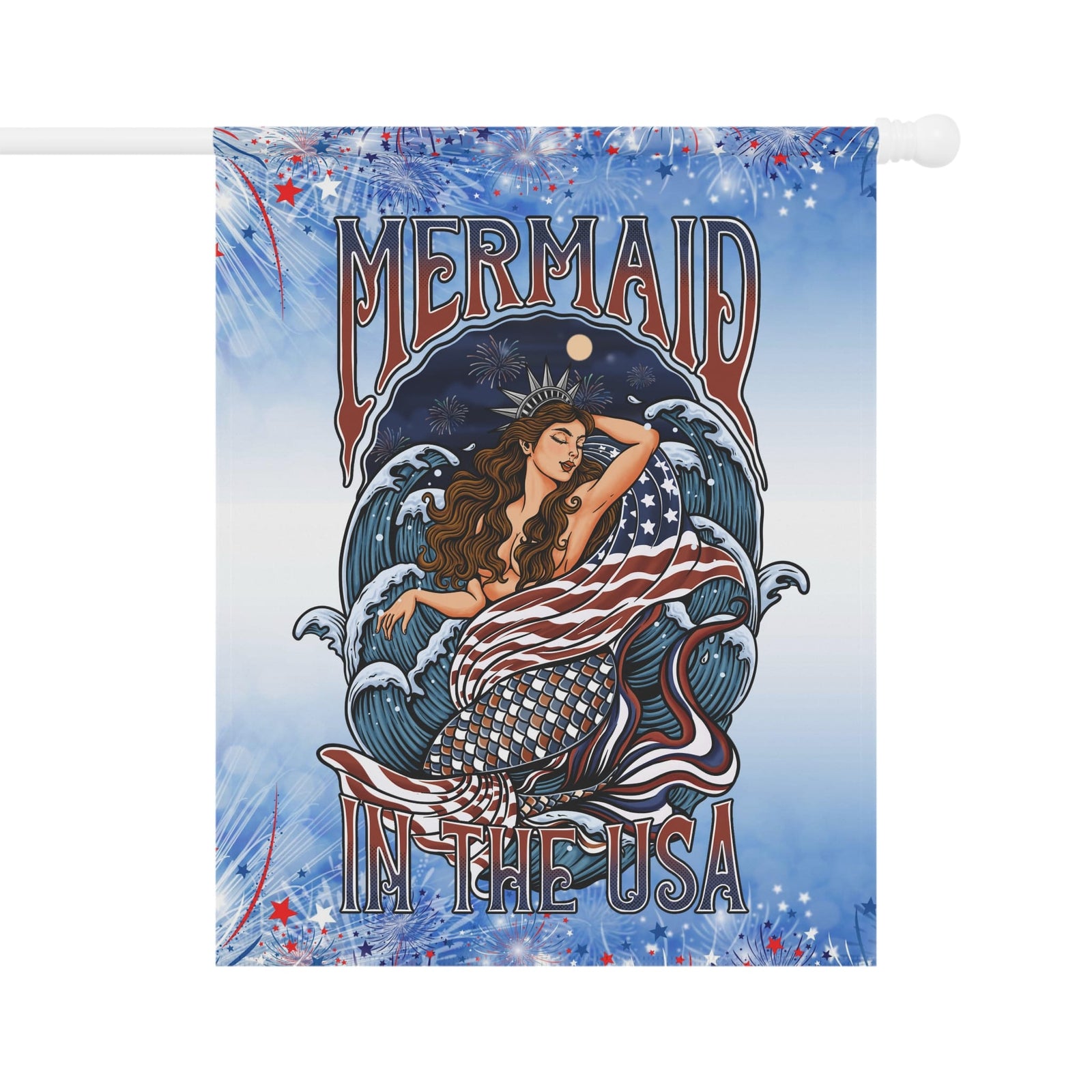 Mountains & Mermaids Lady Liberty House Flag 24.5'' × 32'' 66527690568789122327