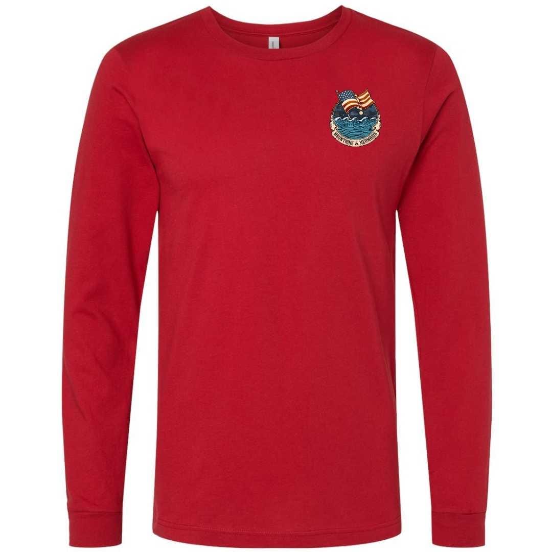 Mountains & Mermaids Lady Liberty Long Sleeve T-Shirt (Red) Small MM4723